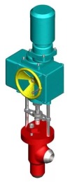 Клапан регулирующий под приварку с электроприводом (МЭО-630/25-0,25У-92К) 879-65-Р-03А DN 65 PN 23,5 МПа Т250 °С, корпус ст. 20
