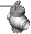 Клапан регулирующий под приварку ручной Т-136бм DN 150 PN 10,0 МПа Т300 °С, корпус ст. 25Л