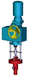 Клапан регулирующий под приварку с электроприводом (MЭО-630/25-0,25У-92К) 1438-20-Р DN 20 PN 37,3 МПа Т280 °С, корпус ст. 20