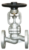 Клапан запорный сильфонный фланцевый ручной 15с66п DN 40 PN 4,0 МПа У1, корпус ст. 25Л, класс герметичности «А» по ГОСТ 9544-2015
