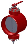 Клапан регулирующий под приварку ручной 12с-1-1 DN 450 PN 2,7 МПа Т300 °С, корпус ст. 20