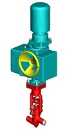 Клапан (вентиль) запорный под приварку с электроприводом (ПЭМ-Б0М У2) 1055-32-ЭЧ DN 32 PN 25,0 МПа Т545 °С , корпус ст. 12Х1МФ