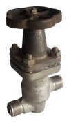 Клапан запорный сильфонный цапковый ручной 14с17п DN 50 PN 1,0 МПа У1, корпус ст. 20, класс герметичности «А» по ГОСТ 9544-2015