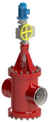 Клапан регулирующий под приварку с электроприводом (ПЭМ-Б2У) 14с-76-25-1Э DN 400 PN 2,5 МПа Т425 °С, корпус ст. 20