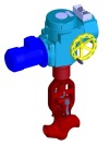 Клапан (вентиль) запорный под приварку с электроприводом (MODACT MON 52032.12J2N) 1с-8-2ЭК DN 80 PN 10,0 МПа Т450 °С, корпус ст. 25Л