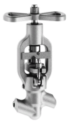 Клапан (вентиль) запорный под приварку ручной 1456-32-0 DN 32 PN 10,0 МПа  Т250 °С, корпус ст. 20