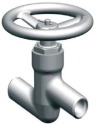 Клапан (вентиль) запорный под приварку ручной 1456-50-М DN 50 PN 10,0 МПа  Т250 °С, корпус ст. 20