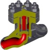 Клапан обратный подъемный под приварку Т-118б DN 100 PN 10,0 МПа Т300 °С, корпус ст. 25Л