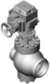 Клапан регулирующий под приварку с электроприводом (МЭОФ 250/25-0,25У-99К) Т-137бмэ DN 250 PN 10,0 МПа Т300 °С, корпус ст. 25Л