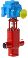 Клапан регулирующий под приварку с электроприводом (МЭО-250/25-0,25У-99К) 18с-2-4-1 DN 150 PN 2,5 МПа Т450 °С, корпус ст. 20