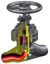 Клапан (вентиль) запорный под приварку ручной Т-107б DN 50 PN 10,0 МПа Т450 °С, корпус ст. 25Л