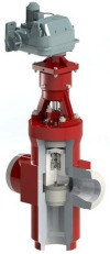 Клапан регулирующий под приварку с электроприводом (ПЭМ-Б5У) 18с-2-6Э DN 250 PN 10,0 МПа Т450 °С, корпус ст. 20