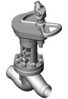 Клапан (вентиль) запорный под приварку с цилиндрическим зацеплением Т-113б DN 150 PN 10,0 МПа Т450 °С, корпус ст. 25Л