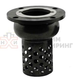 Клапан обратный приемный с сеткой фланцевый 16ч42р Ду 150 Ру 2,5 кгс/см² У3, корпус чугун