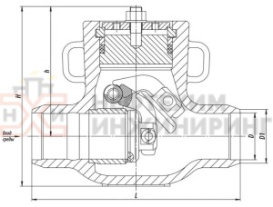 Клапан (затвор) обратный под приварку 4с-3-3 Ду 150 Ру 100 кгс/см²  Т250 °С, корпус ст. 25Л