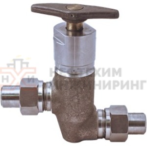 Клапан запорный сильфонный штуцерно-ниппельный ручной 14нж19п Ду 6 Ру 23 кгс/см² УХЛ1, корпус ст. 12Х18Н10Т, класс герметичности «А» по ГОСТ 9544-2015