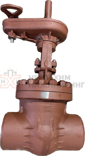 Задвижка запорная под приварку с цилиндрическим редуктором 2с-28-4 DN 300 PN 10,0 МПа Т450 °С, корпус ст. 25Л