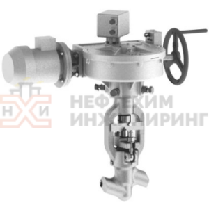 Клапан (вентиль) запорный под приварку с электроприводом (792-Э-0а-01) 1055-32-Э Ду 32 Ру 250 кгс/см²  Т545 °С , корпус ст. 12Х1МФ