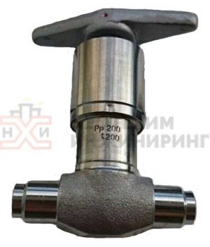 Клапан запорный сильфонный под приварку ручной НХИ26410-006 Ду 6 Ру 200 кгс/см² Тmax +200 °С, корпус ст. 08Х18Н10Т, класс герметичности «А» по ГОСТ 9544-2015