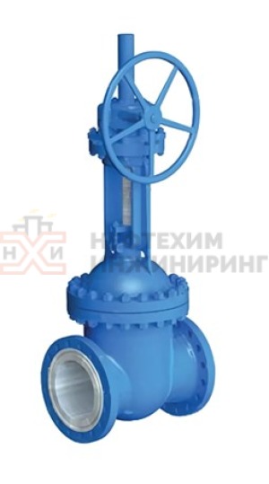 Задвижка клиновая литая с выдвижным шпинделем фланцевая с редуктором 30лс576нж Ду 250 Ру 63 кгс/см² ХЛ1, корпус ст. 20ГЛ, класс герметичности «А» по ГОСТ 9544-2015
