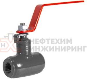 Кран шаровой цельносварной проходной полнопроходной муфтовый ручной КШ-Ц.П.ПП.М.Р.НХИ.025.040.01.У Ду 25 Ру 40 кгс/см², корпус ст. 20, класс герметичности «А» по ГОСТ 9544-2015