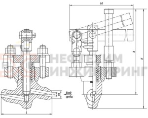 Клапан регулирующий под приварку ручной 9с-5-1 Ду 10 Ру 100 кгс/см²  Т350 °С, корпус ст. 20
