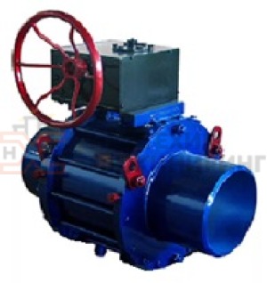 Кран шаровой разборный полнопроходной под приварку с редуктором КШ-Р.П.ПП.П.РД.НХИ.150.250.02.ХЛ1 Ду 150 Ру 250 кгс/см², корпус ст. 09Г2С, класс герметичности «А» по ГОСТ 9544-2015