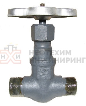 Клапан запорный сальниковый цапковый ручной 15с10п Ду 15 Ру 25 кгс/см² У1, корпус ст. 25, класс герметичности «А» по ГОСТ 9544-2015