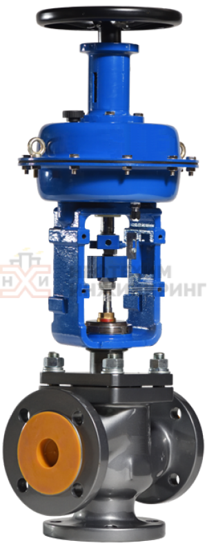 Клапан регулирующий трехходовой фланцевый 27с647нж Ду 40 Ру 16 кгс/см² У1 с МИМ, корпус ст. 25Л