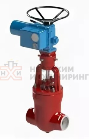 Задвижка запорная под приварку с электроприводом (ГЗ-Б.300/24 У1) 1123-100-ЭГ Ду 100 Ру 137 кгс/см²  Т560 °С, корпус ст. 15Х1М1Ф