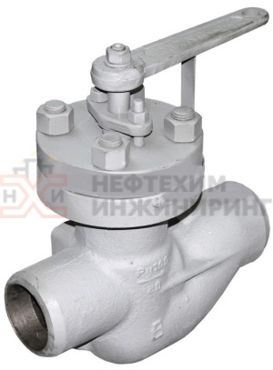 Клапан регулирующий под приварку ручной Т-34б Ду 80 Ру 100 кгс/см²  Т300 °С, корпус ст. 25Л