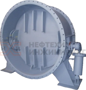 Клапан обратный поворотный с демпфером фланцевый 19с20р Ду 1000 Ру 2,5 кгс/см² У1, корпус ст. 20