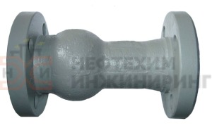 Клапан обратный поворотный фланцевый 19с10бк Ду 150 Ру 160 кгс/см² У1, корпус ст. 25Л