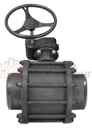 Кран шаровой разборный проходной полнопроходной под приварку с редуктором КШ-Р.П.ПП.П.РД.НХИ.200.016.01.У Ду 200 Ру 16 кгс/см², корпус ст. 20, класс герметичности «А» по ГОСТ 9544-2015