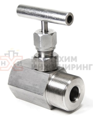 Клапан запорный игольчатый комбинированный (муфта/цапка) ручной 15с54бк Ду 15 Ру 250 кгс/см² У1, корпус ст. 20, класс герметичности «А» по ГОСТ 9544-2015