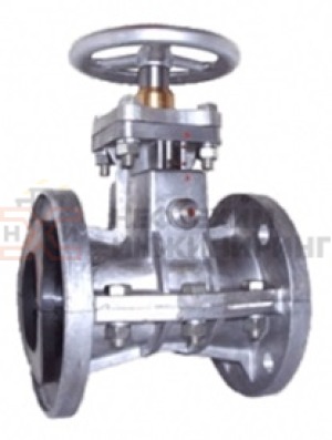 Задвижка шланговая литая с выдвижным шпинделем фланцевая ручная 33а17р Ду 100 Ру 6 кгс/см² УХЛ3, корпус алюминий, класс герметичности «А» по ГОСТ 9544-2015