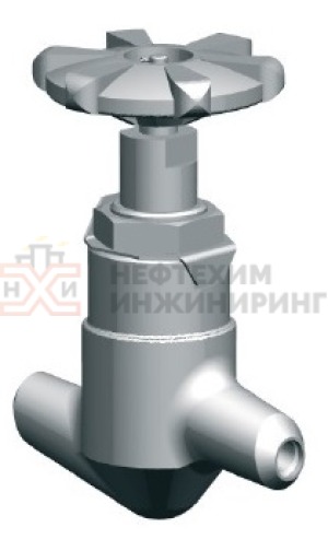 Клапан (вентиль) запорный под приварку ручной 1522-50-М Ду 50 Ру 63 кгс/см²  Т425 °С, корпус ст. 20