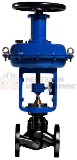 Клапан регулирующий односедельный "после себя" нормально открытый фланцевый 25ч41нж Ду 32 Ру 16 кгс/см² У3 (Kvy - 25? м³/ч) с МИМ, корпус чугун