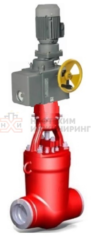 Задвижка запорная под приварку с электроприводом (ПЭМ-Б2М) 1126-150-ЭЧ Ду 150 Ру 100 кгс/см²  Т450 °С, корпус ст. 20