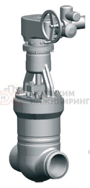 Задвижка запорная под приварку с электроприводом (AUMA SA16.2-F16-380/50/3-22) 880-150-ЭД Ду 150 Ру 373 кгс/см²  Т280 °С, корпус ст. 15ГС