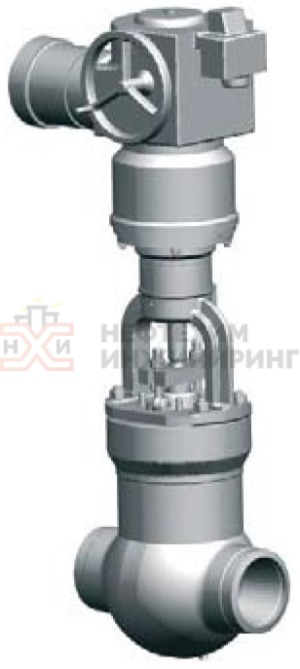 Задвижка запорная под приварку с электроприводом (MODACT MON 52034.3272N) 880-150-ЭК Ду 150 Ру 373 кгс/см²  Т280 °С, корпус ст. 15ГС