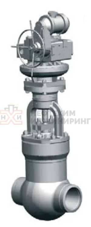 Задвижка запорная под приварку с электроприводом (Н-В-21 У2) 1012-150-ЭМ Ду 150 Ру 235 кгс/см²  Т250 °С, корпус ст. 15ГС