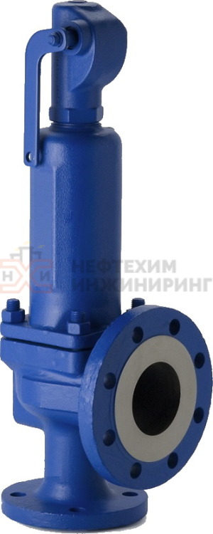 Клапан предохранительный пружинный сальниковый фланцевый с приспособлением для принудительного открытия СППК4Р 200-16лс 17лс17нж Ду 200/300 Ру 16/6 кгс/см² ХЛ1, корпус ст. 20ГЛ, класс герметичности «В» по ГОСТ 9544-2015