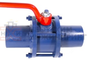 Кран шаровой разборный проходной неполнопроходной под приварку ручной КШ-Р.П.НП.П.Р.НХИ.065/050.100.02.ХЛ1 Ду 65/50 Ру 100 кгс/см², корпус ст. 09Г2С, класс герметичности «А» по ГОСТ 9544-2015