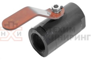 Кран шаровой разборный проходной полнопроходной муфтовый ручной КШ-Р.П.ПП.М.Р.НХИ.025.100.01.У Ду 25 Ру 100 кгс/см², корпус ст. 20, класс герметичности «А» по ГОСТ 9544-2015