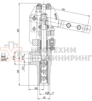 Клапан регулирующий под приварку с электроприводом (МЭО-630/25-0,25У-92К) 879-65-Р-02А Ду 65 Ру 235 кгс/см²  Т250 °С, корпус ст. 20