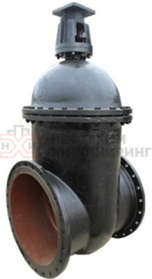 Задвижка клиновая литая с невыдвижным шпинделем фланцевая под электропривод 30ч930бр Ду 1400 Ру 10 кгс/см² У3, корпус чугун, класс герметичности «D» по ГОСТ 9544-2015