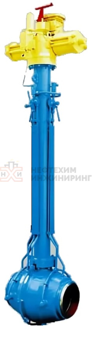 Кран шаровой полнопроходной подземный под приварку с пневмогидроприводом 11лс(6)760п6 DN 200 PN 8,0 МПа У1, корпус ст. 09Г2С, класс герметичности «А» по ГОСТ 9544-2015 (газ)