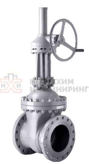 Задвижка клиновая литая с выдвижным шпинделем фланцевая с редуктором 30с515нж Ду 400 Ру 40 кгс/см² У1, корпус ст. 20Л, класс герметичности «А» по ГОСТ 9544-2015