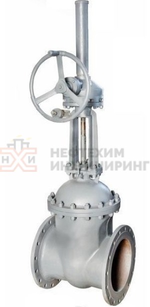 Задвижка клиновая литая с выдвижным шпинделем фланцевая с редуктором 30с541нж Ду 400 Ру 16 кгс/см² У1, корпус ст. 20Л, класс герметичности «А» по ГОСТ 9544-2015